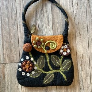 Rising Tide Wool floral design Purse